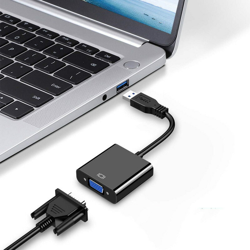 usb轉vga投影儀介面外接顯示卡USB 3.0轉VGA轉換器顯示器轉換轉接線【宜家良品百貨】