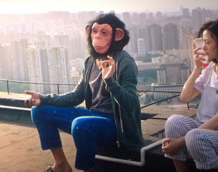 免運 快速出貨 從你的全世界路過cos猩猩頭套鄧超 猴子面具 動物賣萌恐怖萬圣節