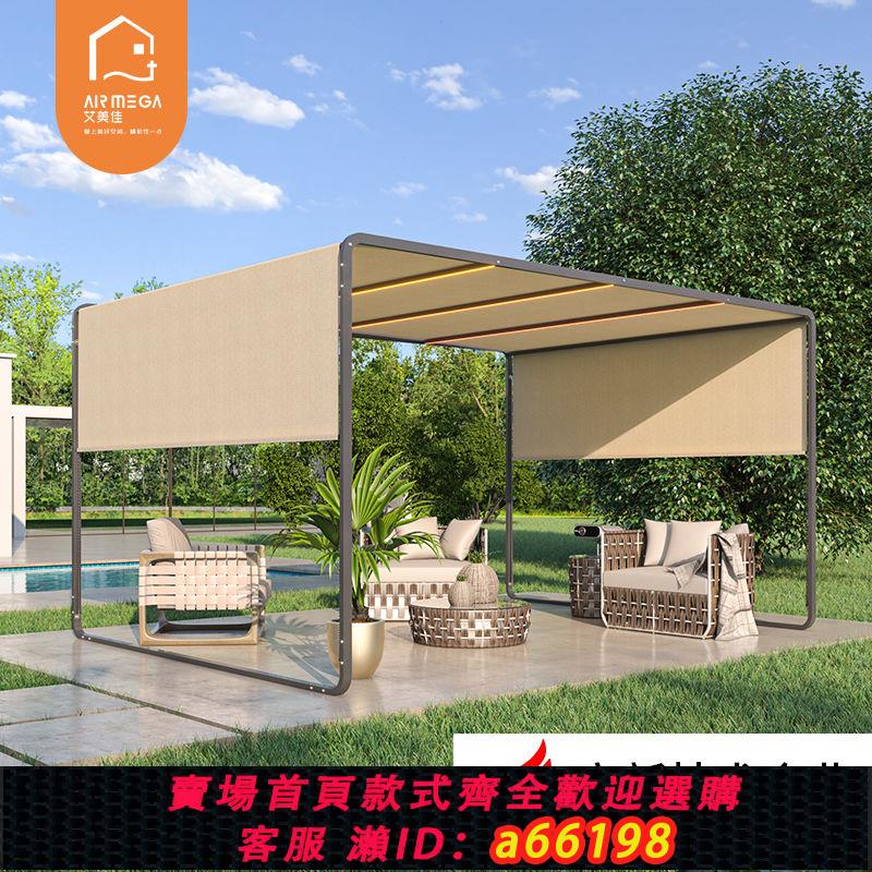【臺灣公司 可開發票】戶外鋁合金雨棚露臺花園院子雨蓬庭院遮陽棚防雨四角移動擺攤帳篷