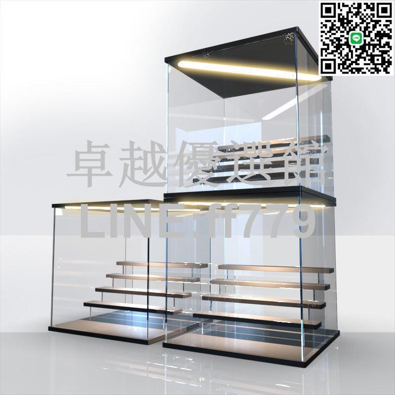 【卓越優選館】適用公仔手辦帶燈收納盒積木模型亞克力透明展示盒盲盒潮玩收納櫃