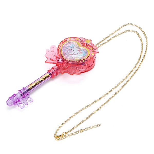 大賀屋 日貨 HELLO KITTY 項鍊筆 貼紙 兒童項鍊 兒童飾品 原子筆 書寫筆 文具 正版 J00017029