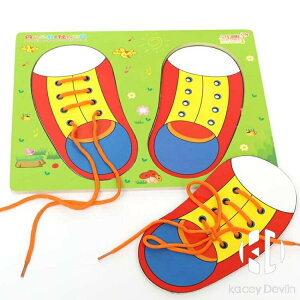 兒童穿鞋帶系鞋帶玩具教具練習幼兒園綁鞋帶趣味拼板早教穿線板【聚物優品】