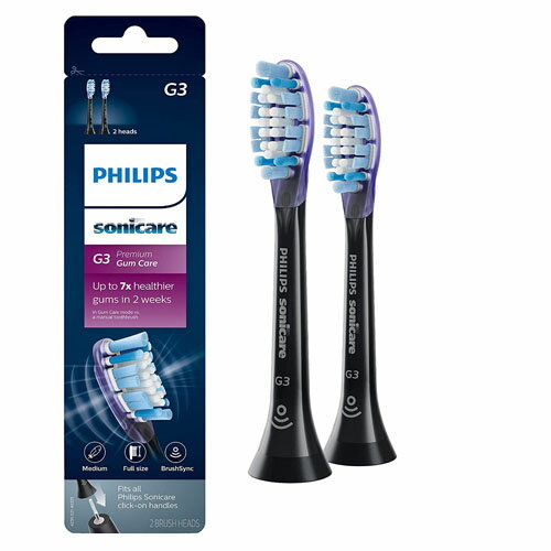 [2美國直購] 牙刷頭 Genuine Philips Sonicare G3 Premium Gum Care Toothbrush Head, HX9052/95, 2-pk, Black