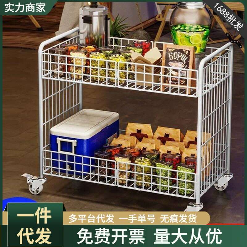 免運/開立發票 網紅擺攤可折疊小推車移動促銷車零食三明治壽司甜品蛋糕花車 最低價 快速出貨