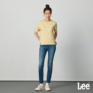 Lee 女款 418 涼感 貓鬚 白色皮牌 中腰修身窄管牛仔褲 9.9oz Jade | Modern & Cooling