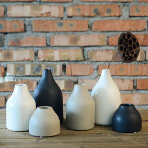 現代簡約白色陶瓷花瓶擺件 創意客廳時尚家居裝飾品擺設軟裝飾品
