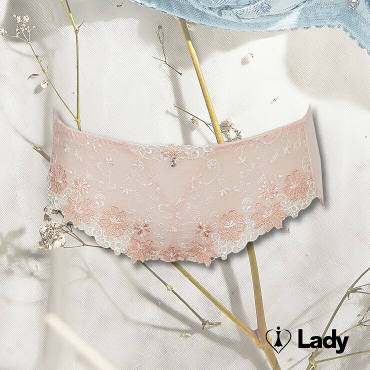 Lady 晨光絮語系列 刺繡 蕾絲 涼感 低腰 平口褲 (蜜語橙)【APP下單天天10%點數回饋】