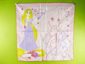 【震撼精品百貨】Disney Princess迪士尼公主魔髮奇緣樂佩公主 Rapunzel-手帕-粉格 震撼日式精品百貨