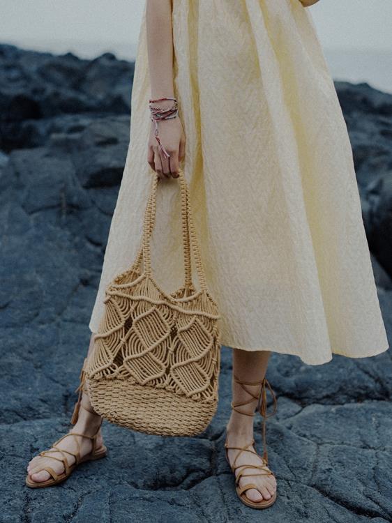 海邊度假風草編包包鏤空手工編織包沙灘側背包大容量休閑百搭夏季