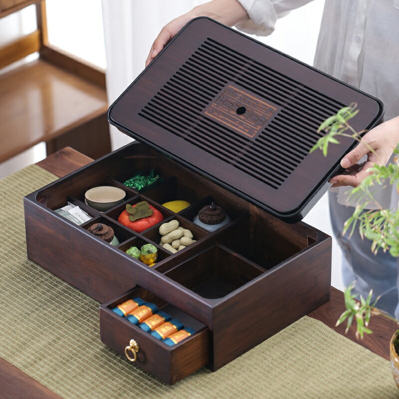 干泡大號茶盤功夫茶具套裝家用簡約托盤茶臺茶海多功能收納盒日式