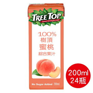 【史代新文具】樹頂TreeTop 200ml 利樂包 100%蜜桃綜合果汁(1箱24瓶)