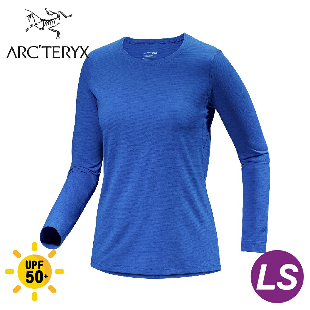 【ARC'TERYX 始祖鳥 女 Taema 快乾長袖圓領衫《生命雜藍》】X000006914/運動衫/排汗衣