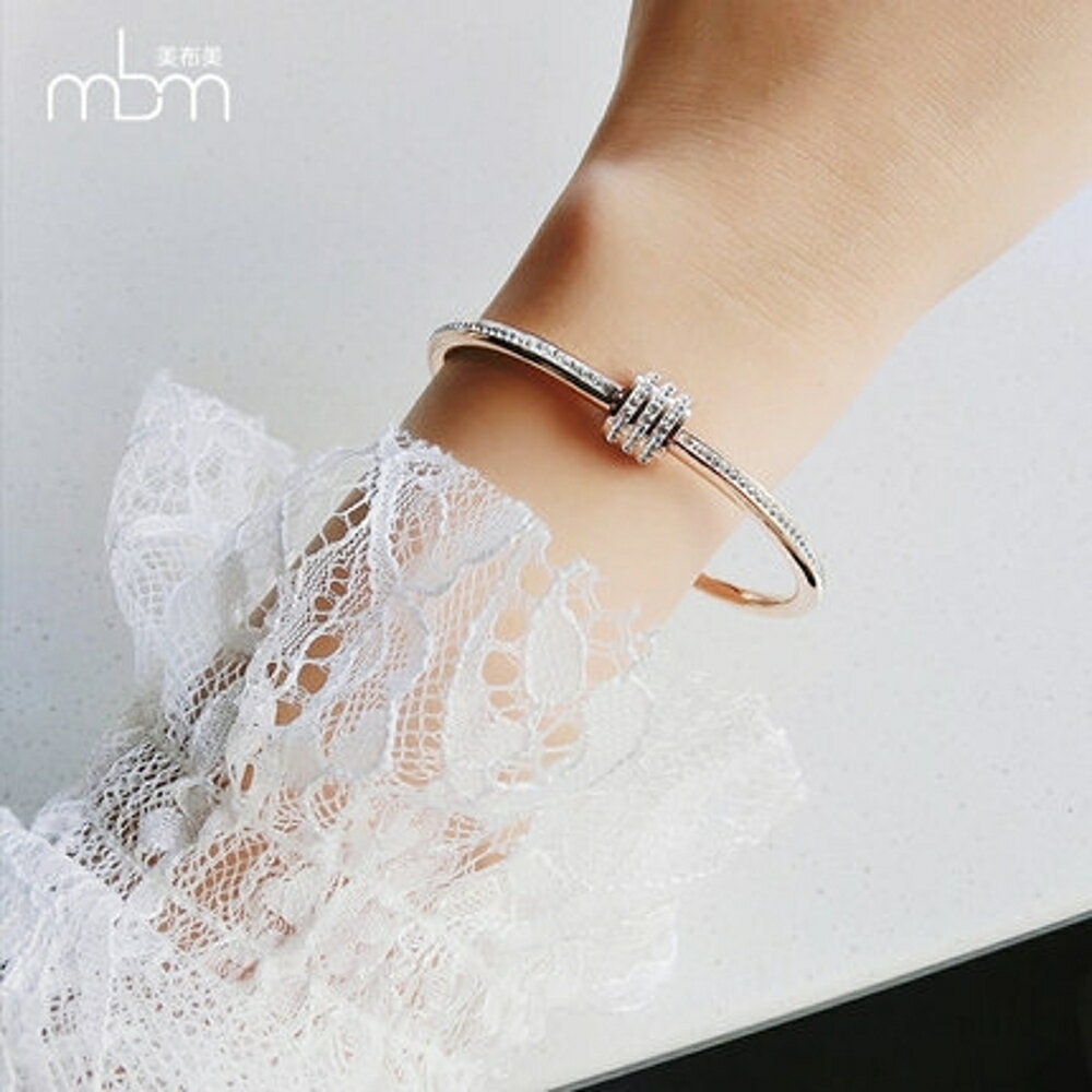 ✤宜家✤新款滿鑽時尚玫瑰金手環3 鈦鋼飾品不褪色不過敏