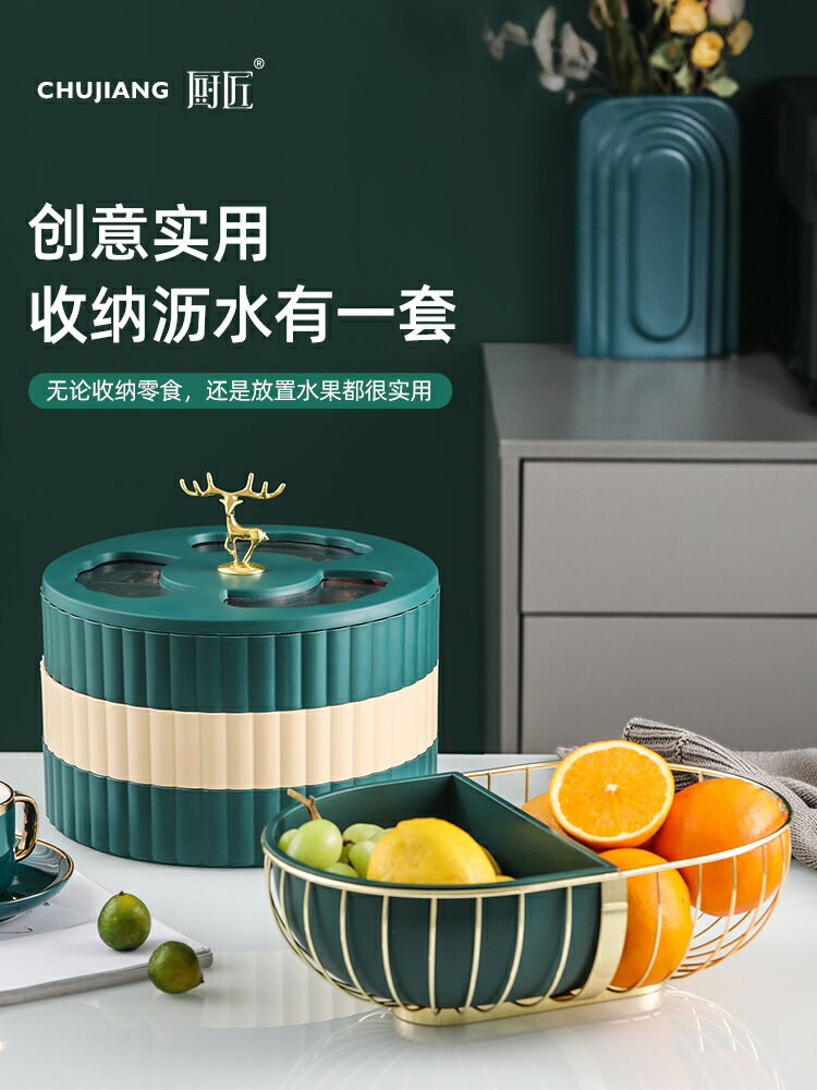創意水果籃果盤零食盤干果收納盒家用輕奢風現代客廳茶幾糖果盒