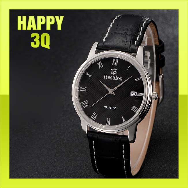 經典女仕日曆顯示時尚防水羅馬數字真皮情侶手錶男女錶對錶禮物-多款【AAA0619】
