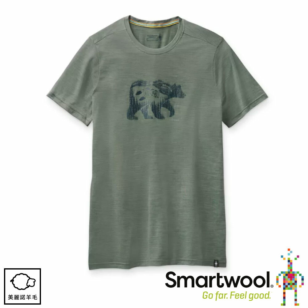 【SmartWool 美國 男 Merino Sport 150 野營與熊T恤《鼠尾草綠》】SW015158/排汗衣/ 機能衣