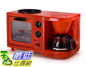 Elite Cuisine EBK-200R Maxi-Matic三合一多功能早餐中心 紅色 [美國代購]