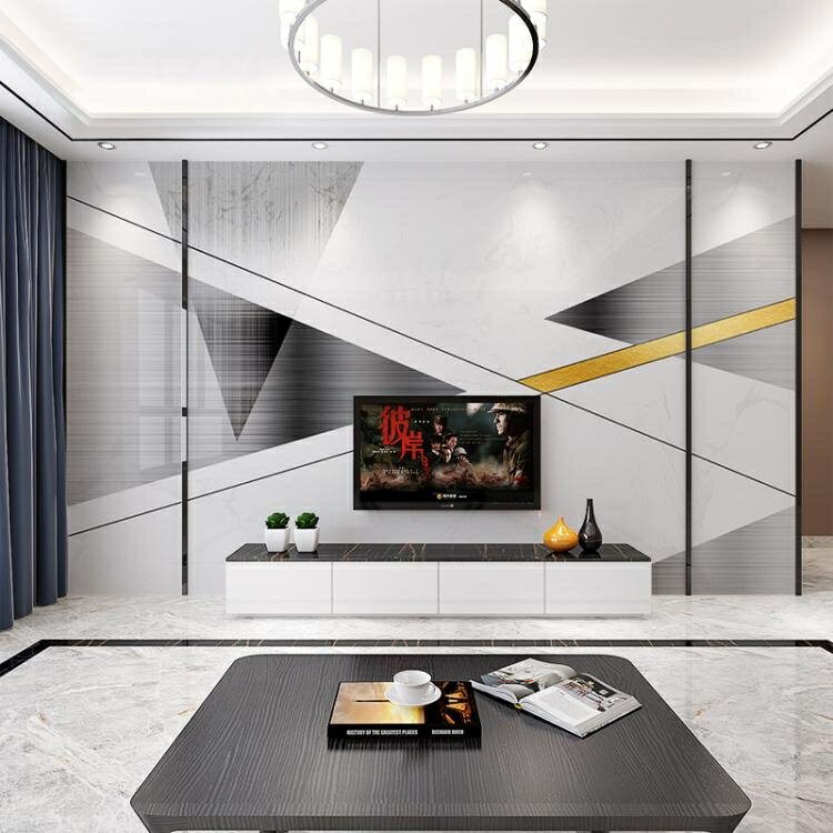 壁紙電視背景墻布幾何立體客廳裝飾墻壁布