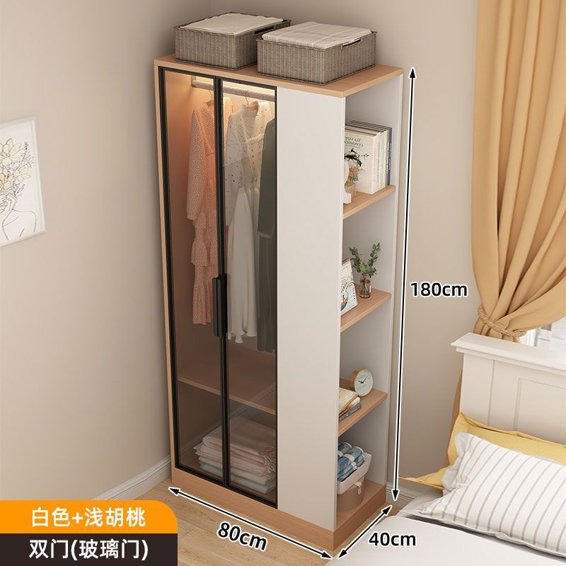 免運 收納櫃 折疊收納箱 收納架 置物箱 免安裝 簡易衣櫃 小戶型簡易輕奢玻璃家用衣櫥簡約臥室衣櫃收納現代衣帽間櫃子