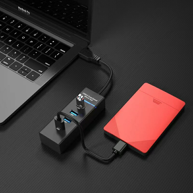 USB3.0擴充套件塢HUB集線器拓展器臺式機電腦筆記本多功能插頭一拖四車載用插口加長延長線多口分線器2.0桌面介面