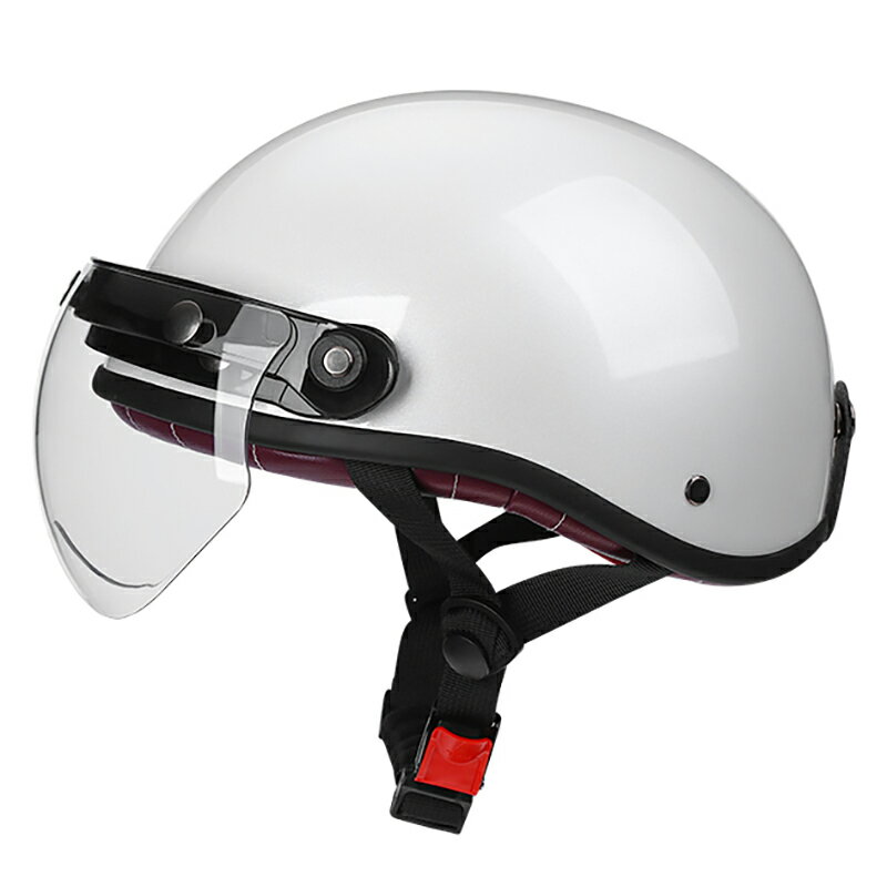 復古摩托車頭盔夏季男女士哈雷半盔輕便式電動車機車安全帽瓢盔3C