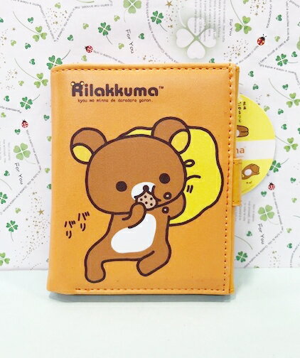 【震撼精品百貨】Rilakkuma San-X 拉拉熊懶懶熊 拉拉熊二折短夾-橘#10183 震撼日式精品百貨