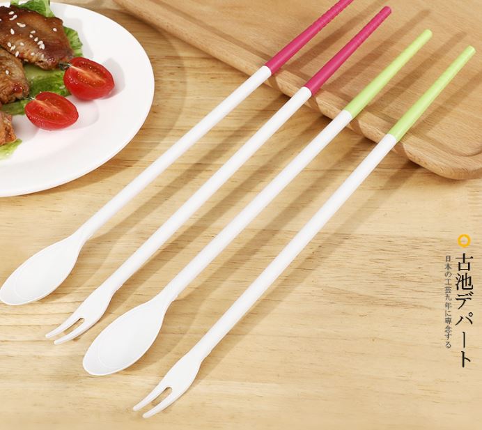 日本【EHCO】 矽膠兩用料理筷(顏色隨機)