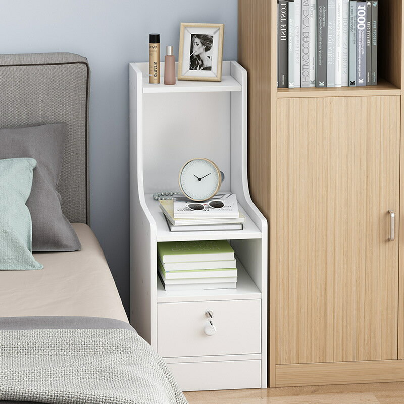 APP下單享點數9% 超窄款床頭柜迷你小型收納簡約現代臥室床邊儲物小柜子簡易置物架