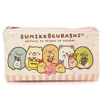 日貨 角落生物 粉 帆布 筆袋 鉛筆盒 筆盒 化妝包 收納包 包包 帆布袋 角落小夥伴 正版 J00040195