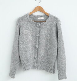 百搭王★Pink針織花毛線衣外套