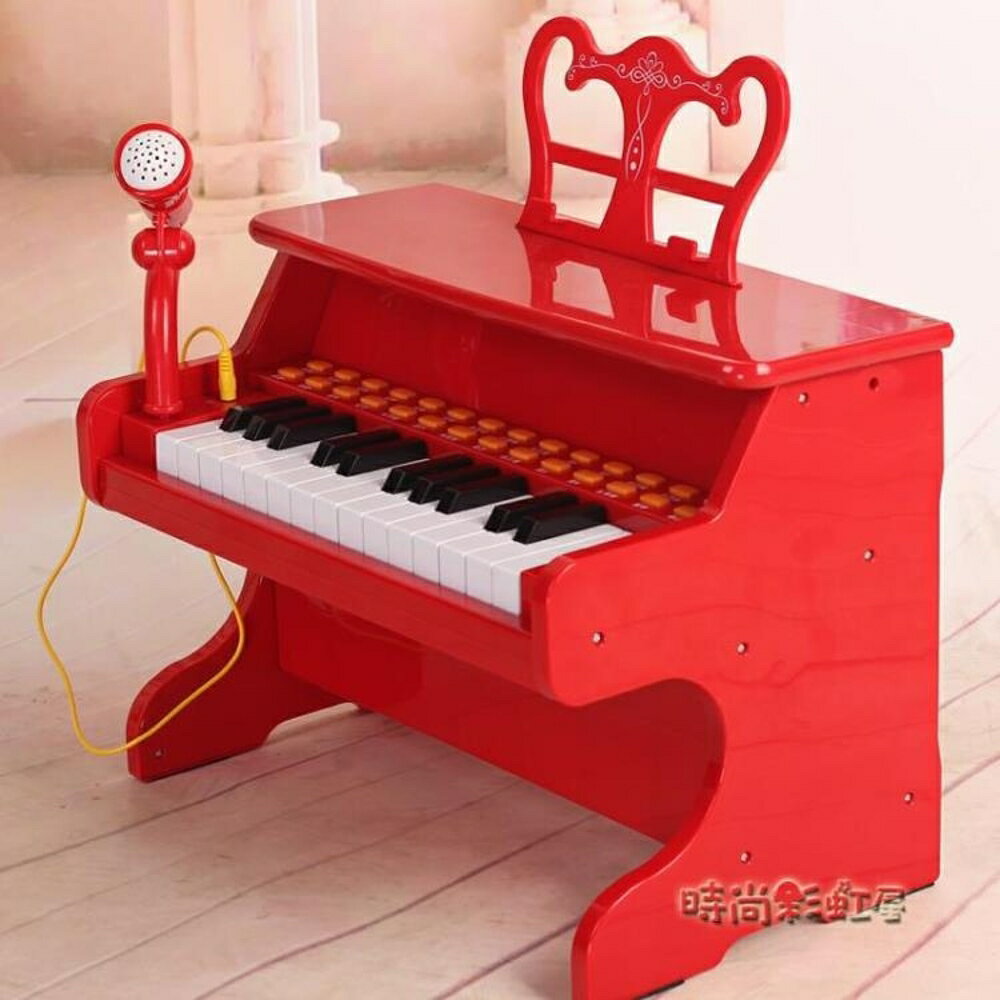 寶麗兒童電子琴女孩鋼琴玩具小孩琴初學插電帶麥克風寶寶1-3-6歲MBS「時尚彩虹屋」
