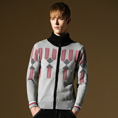 針織外套長袖針織衫-獨特圖案造型設計男外套73ik69【獨家進口】【米蘭精品】 0