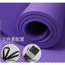 【瑜珈墊-奧義-厚10mm-3件套-NBR-185*80cm-1套/組】瑜伽墊 防滑瑜珈墊 健身毯子(3件套 : 墊+扣+包)-56008