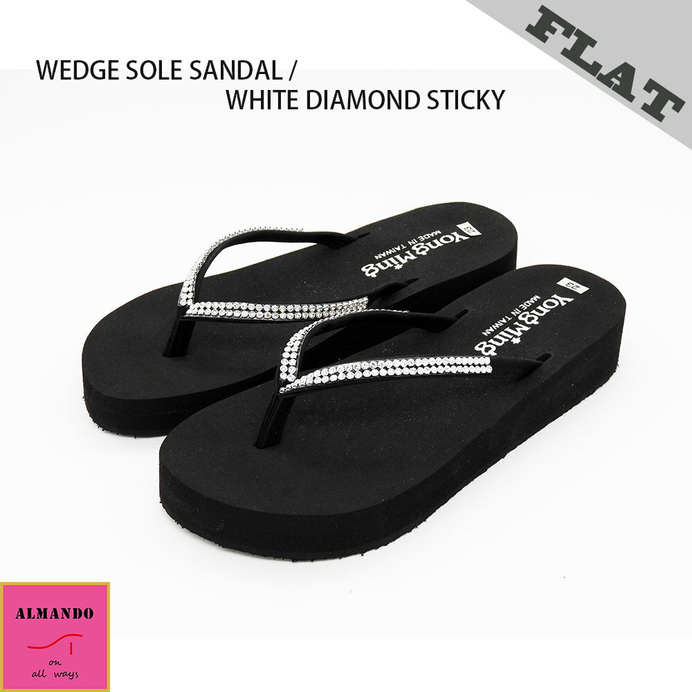 ALMANDO-SHOES 白珍珠鑲鑽夾腳拖鞋/海灘鞋(平版) 台灣製造
