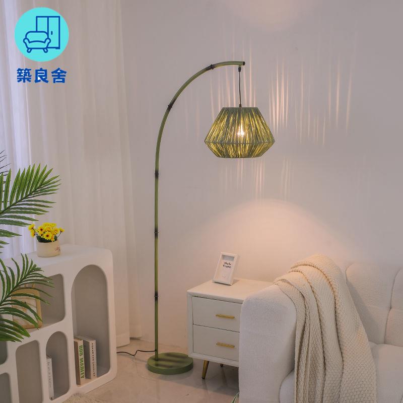 工廠直銷 110v落地燈 立燈 茶几燈 檯燈 床頭燈 竹藝落地燈客廳臥室侘寂風氛圍感北歐網紅沙發旁裝飾擺件床頭臺燈特惠/全館免運 特價出 開立發票 售後保障z211