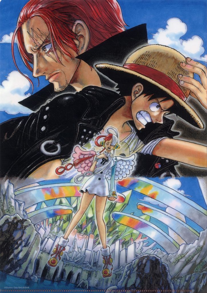 蒙奇.D.魯夫&香剋斯&Uta A4檔案夾航海王One Piece FILM RED劇場版商品