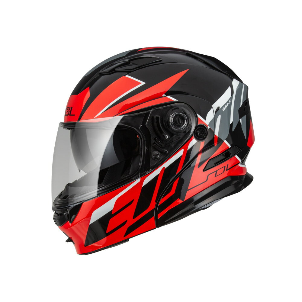 【SOL Helmets】SM-5可掀式安全帽 (裂變_黑紅) ｜ SOL安全帽官方商城