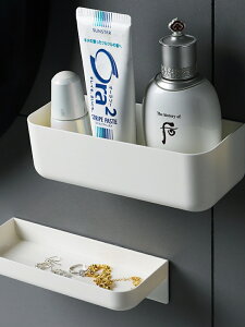 雜物收納盒塑料浴室置物架壁掛免打孔無痕貼墻壁化妝品整理