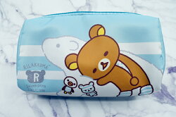 X射線【C222076】懶熊Rilakkuma 方型化妝包-北極熊,鉛筆盒/筆盒/筆袋/筆筒/文具/收納