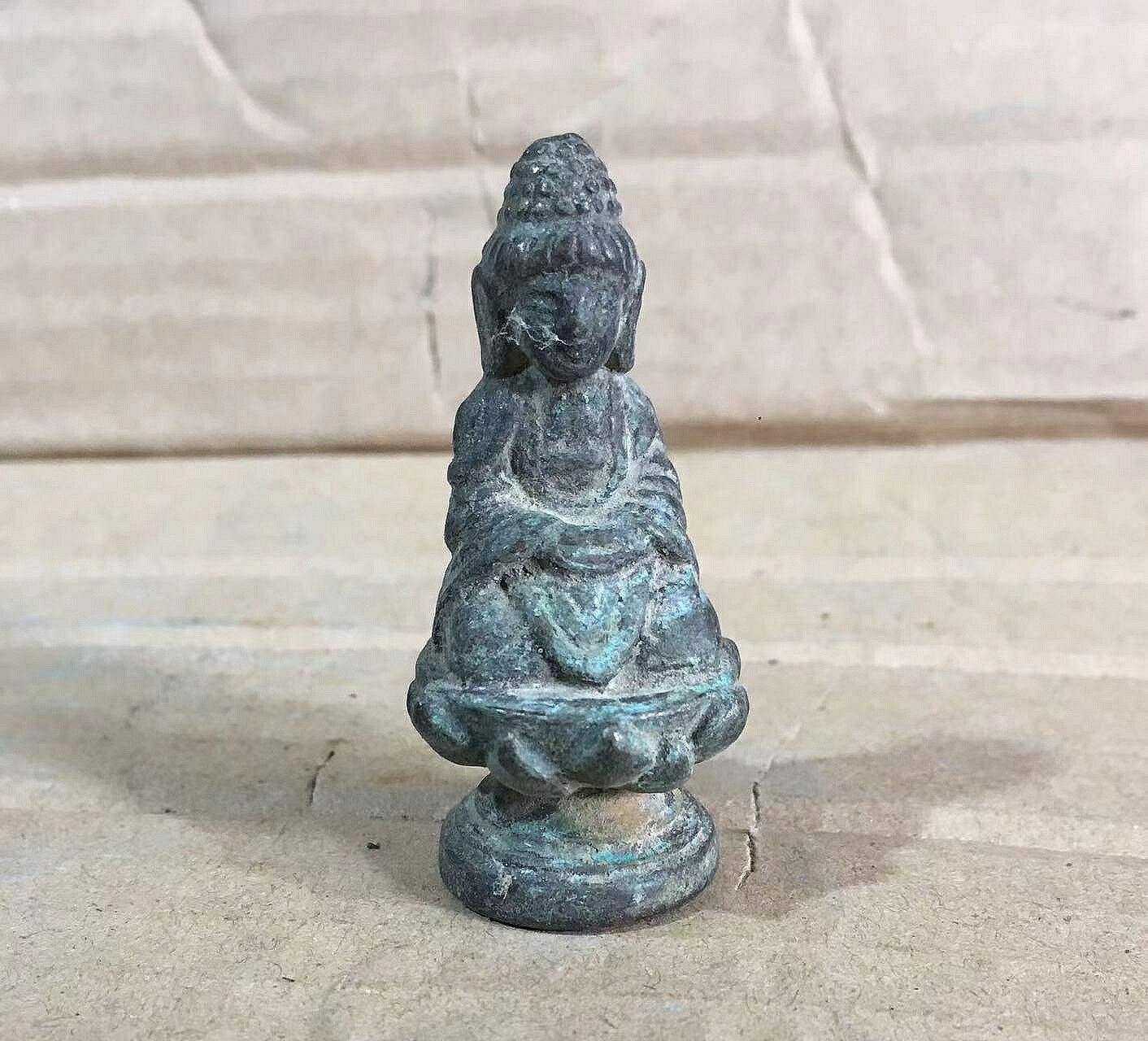 古玩復古雜項老銅器佛像藏佛 生坑包漿98 蓮花小佛像 尺寸如圖