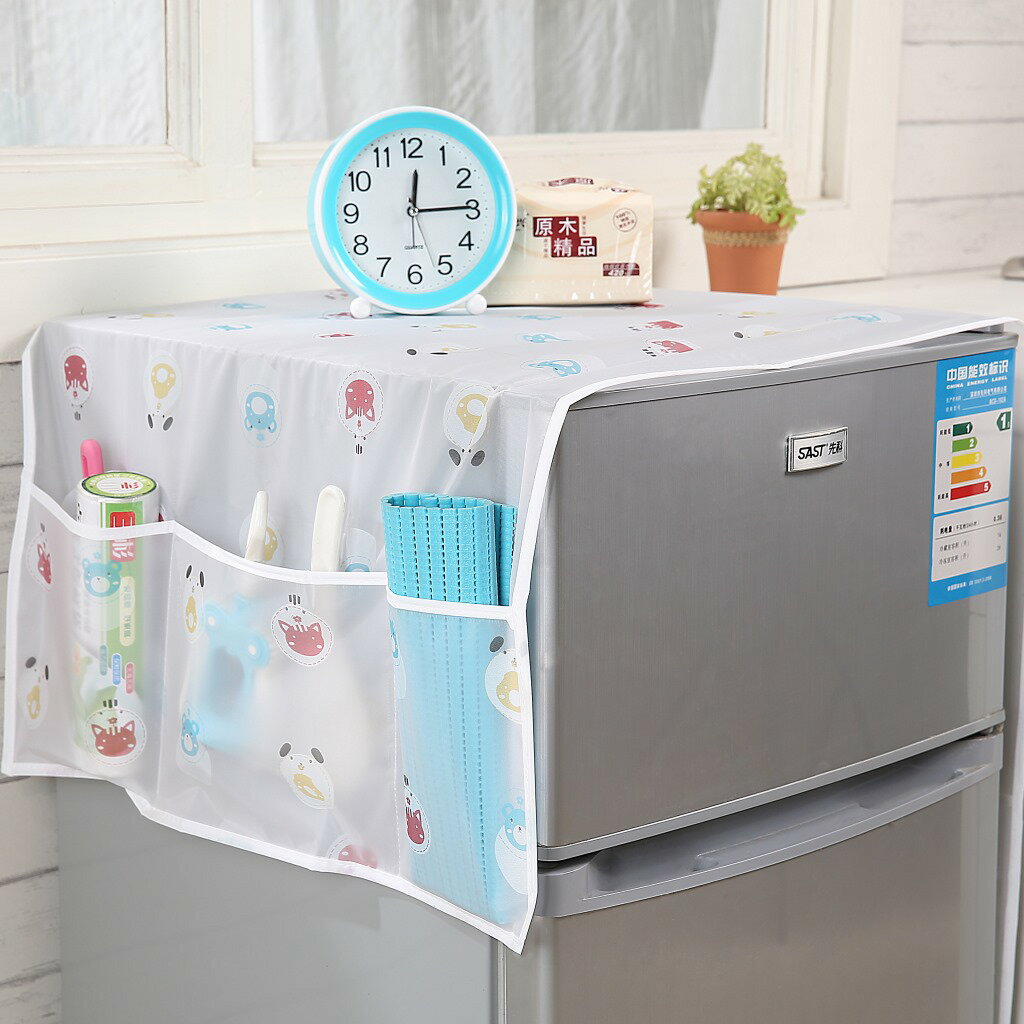 PEVA冰箱罩防塵罩滾筒洗衣機床頭柜蓋布萬能蓋巾單開門微波爐布藝