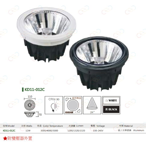 KAOS LED AR111 12W 燈泡 COB 高氏 KAO'S 投射燈 附變壓器 盒燈 (A Light) 2