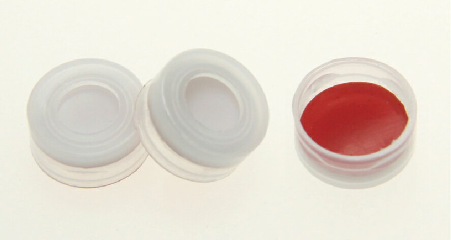 《ALWSCI》2ml 卡壓蓋式Vial白色中空瓶蓋 (含PTFE膜/silicone墊片) 100個/包 實驗室耗材 塑膠製品 鐵氟龍/矽膠墊片