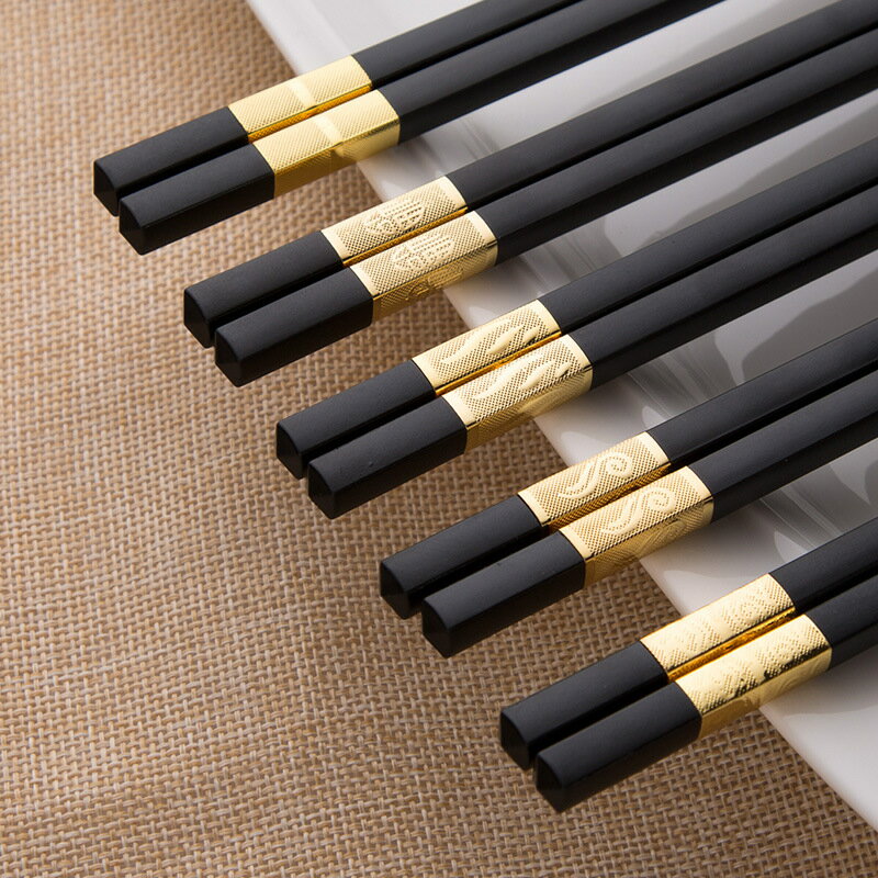 合金筷子家用高檔耐高溫防滑防霉商用餐飲酒店專用公筷子加長餐具