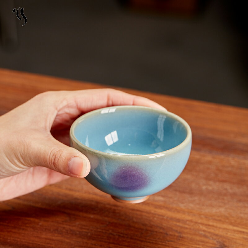 弘鈞堂鈞瓷主人杯宋代鈞窯雞心碗茶盞開片可養陶瓷品茗茶杯手工| 協貿