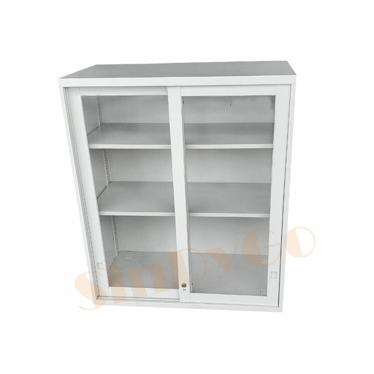 【鑫蘭家具】玻璃拉門加框上置式鋼製公文櫃 H106.2公分 置物櫃 鐵櫃 收納櫃 可上鎖