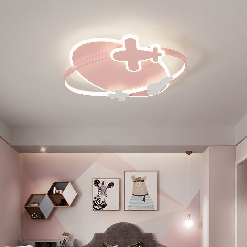 兒童房間燈男孩女孩臥室燈可愛飛機卡通創意簡約現代溫馨吸頂燈具