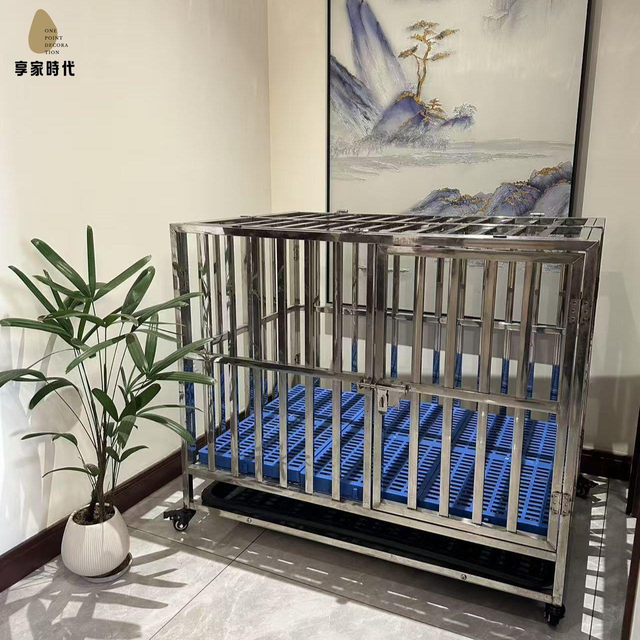 現貨特賣！狗籠 狗窩 養殖籠 寵物籠 狗屋 不銹鋼狗籠子中大型犬專用折疊滿焊加厚寵物狗帶廁所金毛邊牧藏獒 特價出 免運 開發票【hua3/12】
