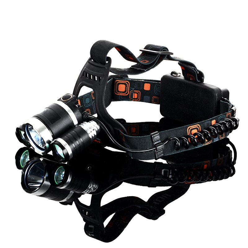 釣魚用T6夜釣頭燈戴頭頂燈強光頭戴式LED照亮燈多核帶在頭上照明