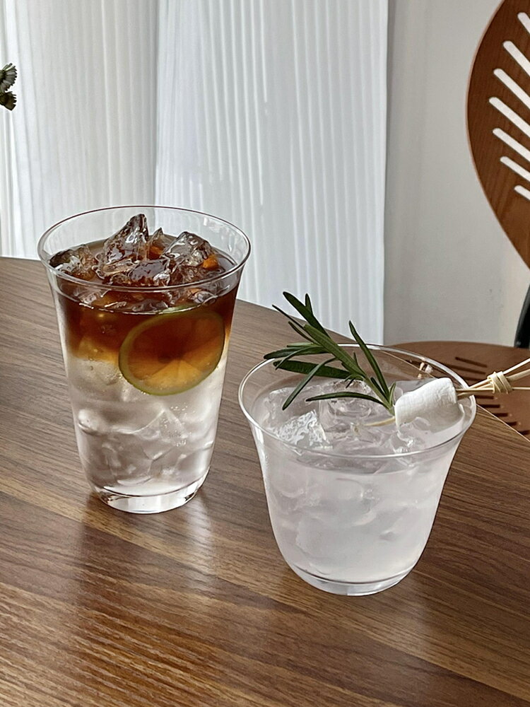 闊口玻璃咖啡杯輕薄冰美式拿鐵杯簡約茶杯雞尾酒杯冷飲杯子【淘夢屋】